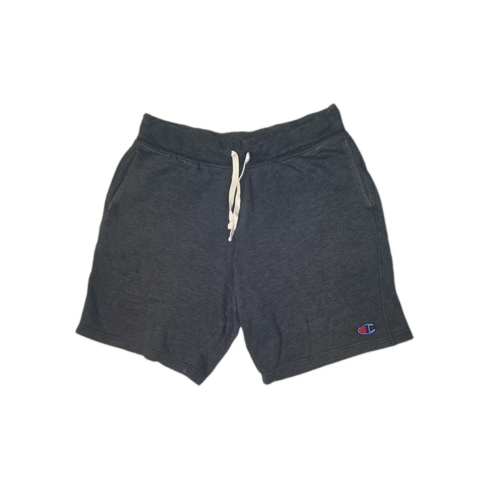 Champion Mens Embroidered Navy Blue Fleece Sweatpant Shorts Size L